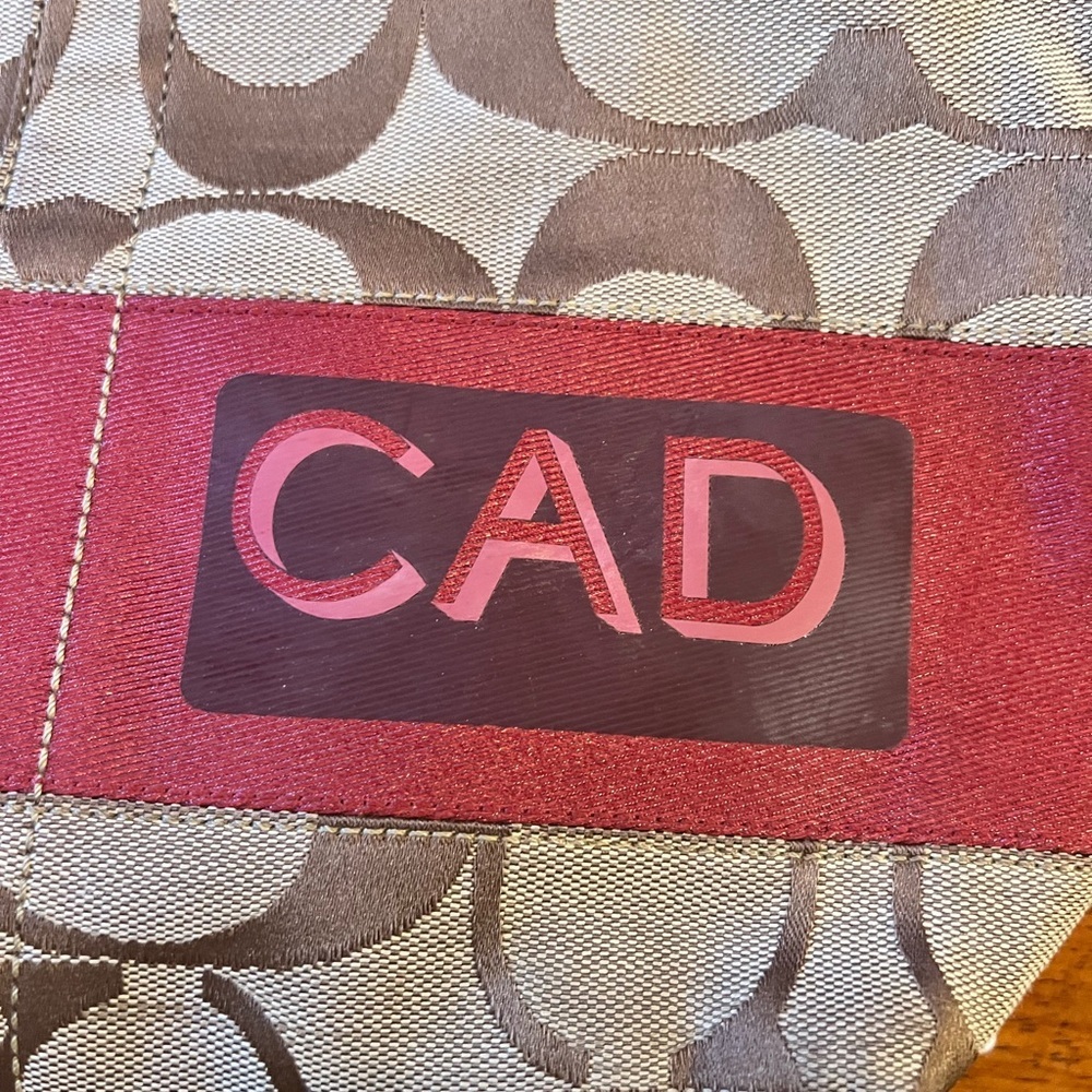 Coach Brown and Burgundy Signature Tote​ - Picture 3 of 6